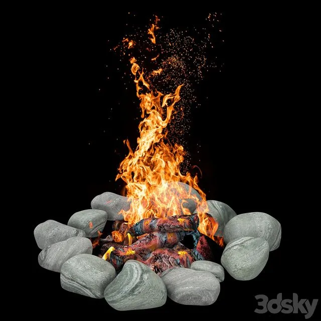 camping fire 007 3D Model camping fire 007 3D Model