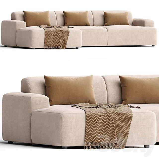 Canapé d’angle 4 places couleur grège Melva 3DModel Canapé d’angle 4 places couleur grège Melva 3DModel