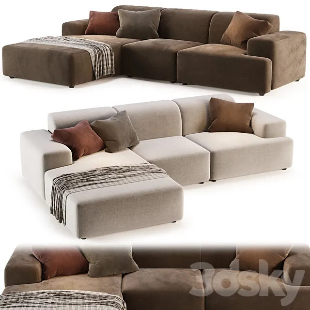 Canape Melva by Westwing Collection 3D Model Canape Melva by Westwing Collection 3D Model