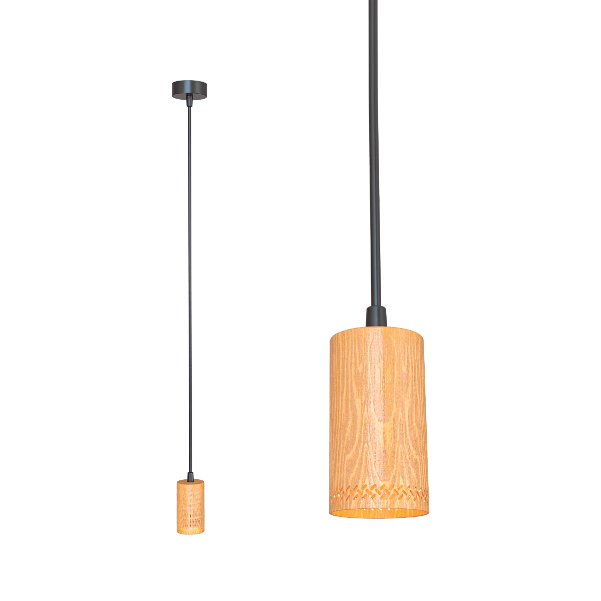 Candellux Lighting – Ceiling lamp with wooden frame Tubo 31-78568 3D Model