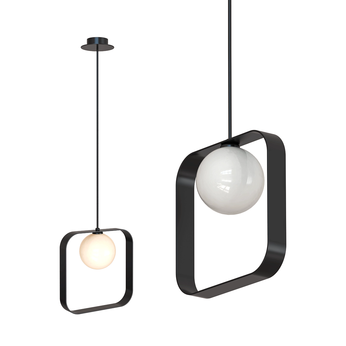 Candellux Lighting – Hanging lamp black square Tula Ledea 50101074 3D Model