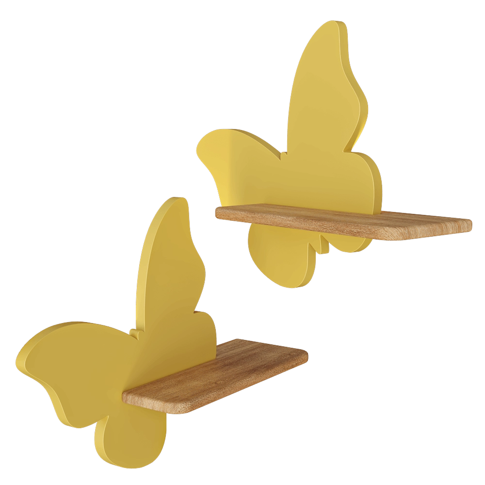 Candellux Lighting – Wall lamp and shelf 5W LED 4000K IQ Kids Butterfly gold 21-85153 3D Model