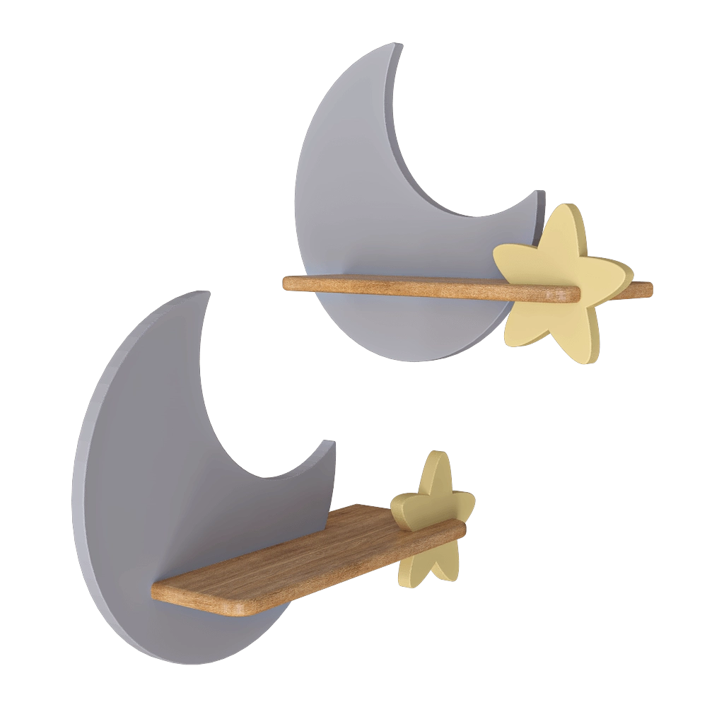 Candellux Lighting – Wall lamp for children gray moon star Moon 21-75574 3D Model