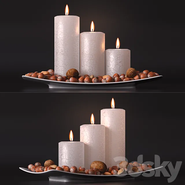 candle and nuts 3D Model candle and nuts 3D Model