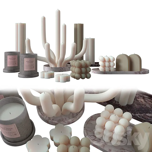 Candle set 3D Model