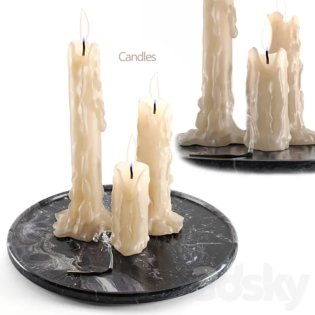 Candles 3D Model Candles 3D Model