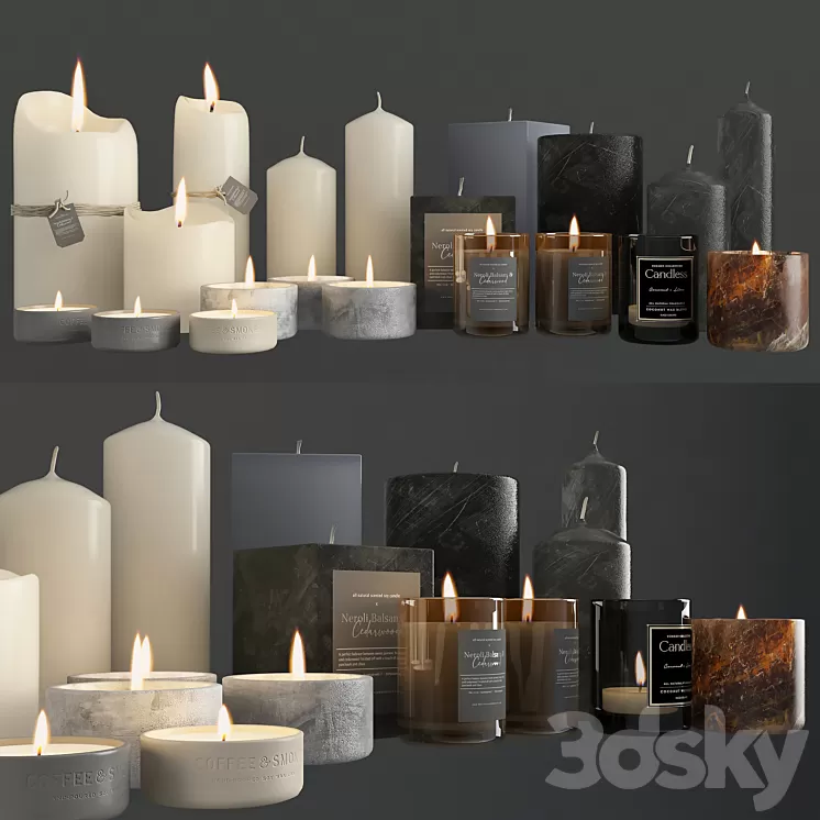 Candles 3D Model Free Download