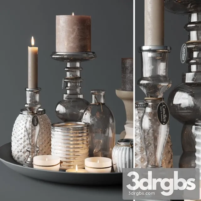 Candles Set 3D Model Download Candles Set 3D Model Download