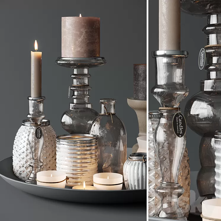 Candles set 3D Model