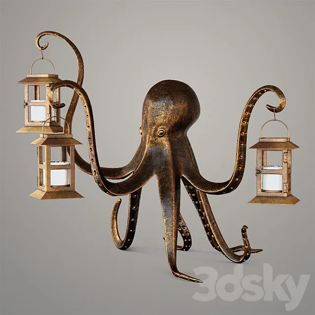 candlestick Aardvark Octopus Lantern 3D Model candlestick Aardvark Octopus Lantern 3D Model