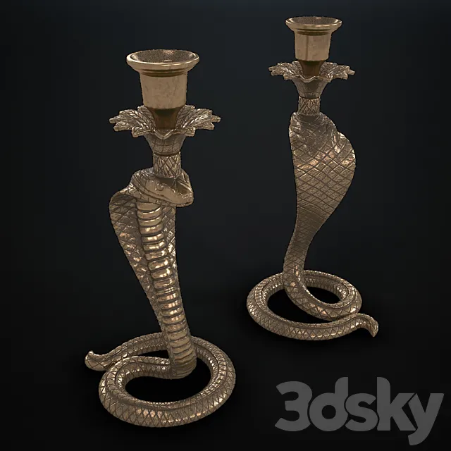 Candlestick cobra 3D Model Candlestick cobra 3D Model