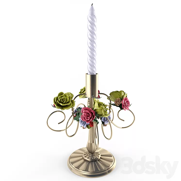 candlestick in retro style 3D Model candlestick in retro style 3D Model