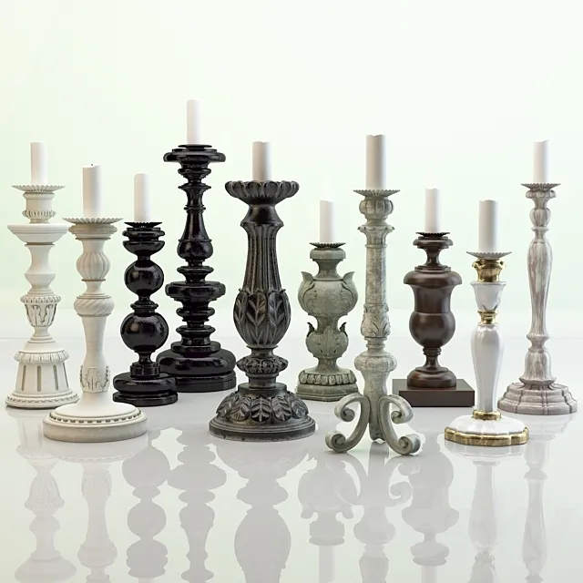 Candlesticks Chelini 3D Model Candlesticks Chelini 3D Model