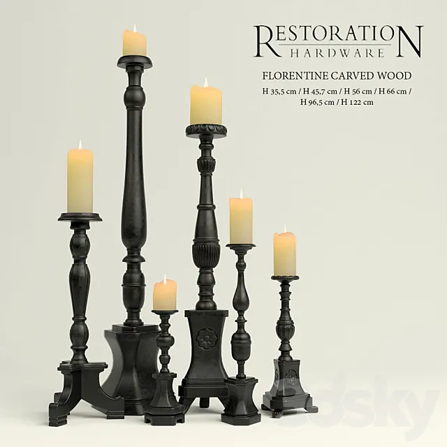 Candlesticks Restoration Hardware 3D Model Candlesticks Restoration Hardware 3D Model
