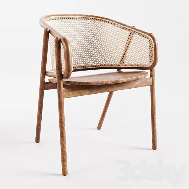 Cane Collection Rattan Armchair 3D Model Cane Collection Rattan Armchair 3D Model