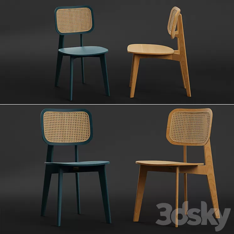 CANE DINING CHAIR 3D Model CANE DINING CHAIR 3D Model