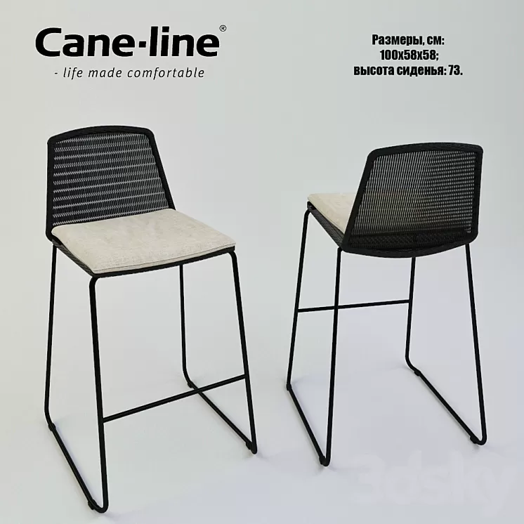 Cane-line Breeze bar chair 3D Model Cane-line Breeze bar chair 3D Model