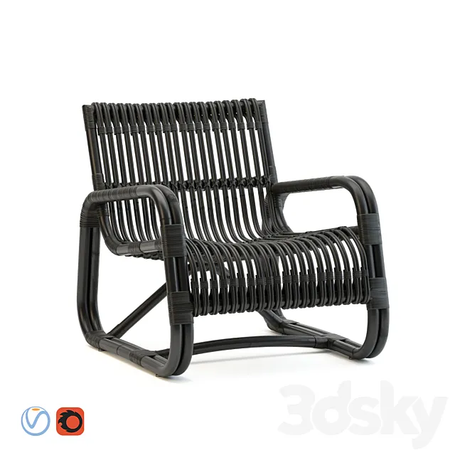 Cane-Line Curve Lounge Armchair 3D Model