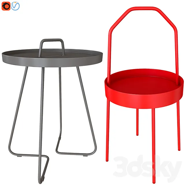 Cane-line Small. IKEA BURVIK 3D Model