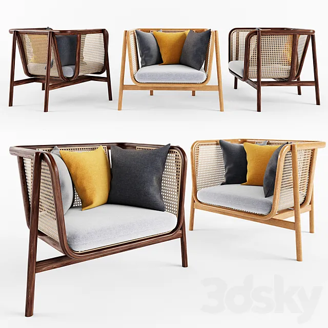 Cane sofa one seat 3DModel