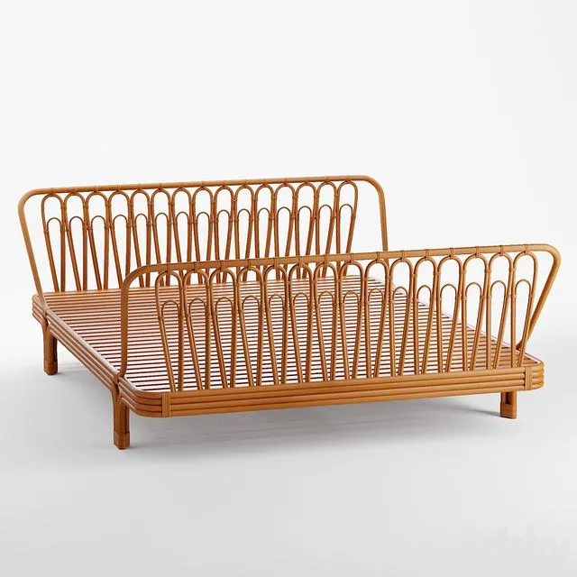 Canoga Rattan Bed 3D Model Canoga Rattan Bed 3D Model