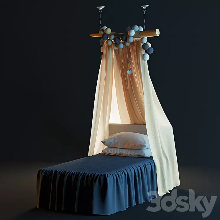 Canopy bed 3D Model Canopy bed 3D Model