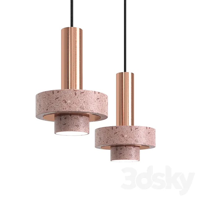 Cantera Rosa and Copper Ambra Lighting Collection 3D Model