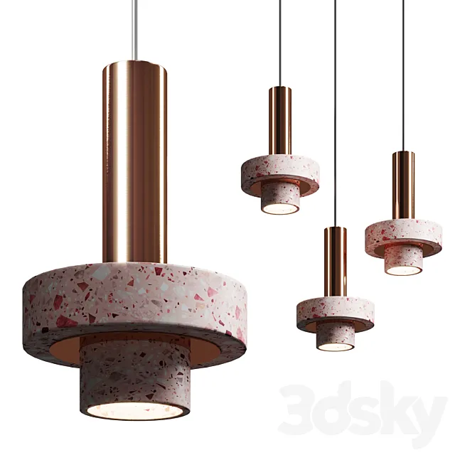 Cantera Rosa and Copper Ambra pendant Lighting 3D Model