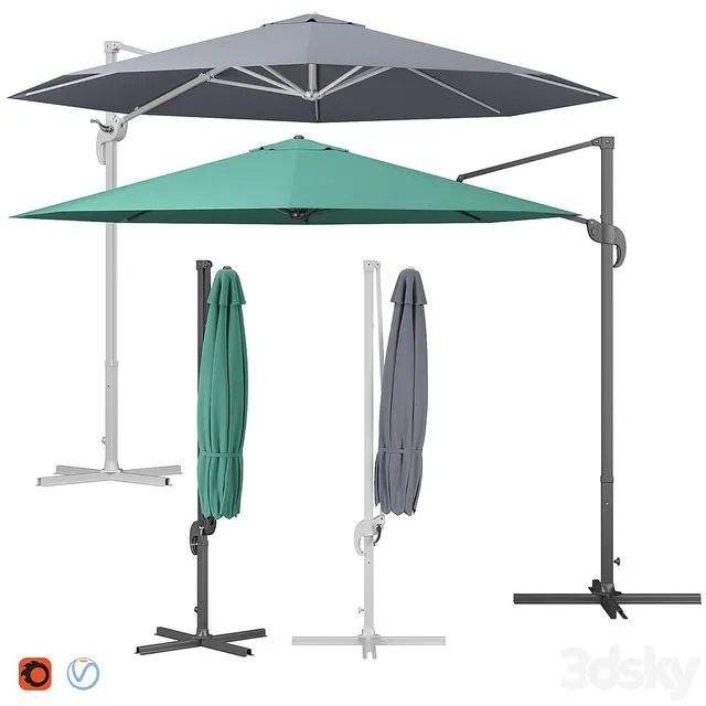 Cantilever Octagonal Parasol 3D Model