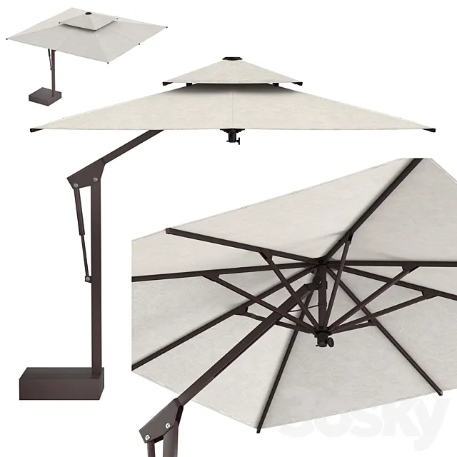 Cantilever Umbrellas King Collection 3D Model Cantilever Umbrellas King Collection 3D Model