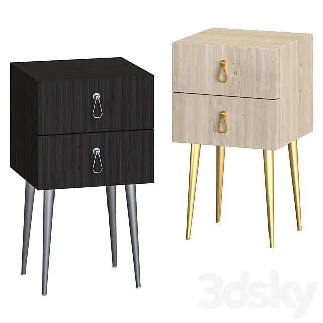 Cantori CITY Bedside table 3D Model Cantori CITY Bedside table 3D Model