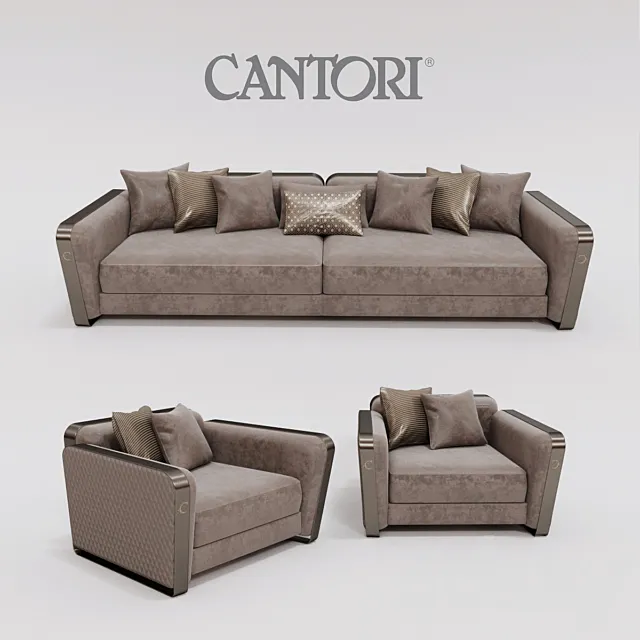 Cantori Voyage sofa and armchair 3D Model Cantori Voyage sofa and armchair 3D Model