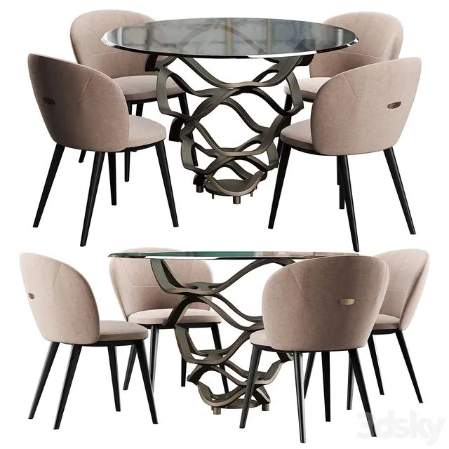 Cantory & Reflex Neolitico dining set 3D Model
