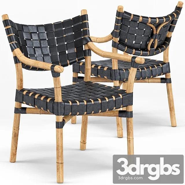Canyon leather and rattan chair Canyon leather and rattan chair