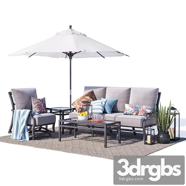 Canyon metal furniture set 2 3D Model Download