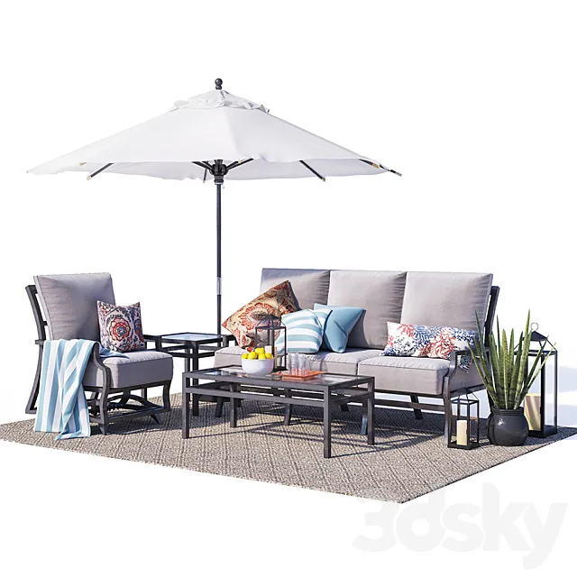 Canyon metal furniture set 3DModel