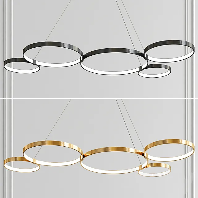 Capella Doveton 5-Light LED Geometric Chandelier 3D Model