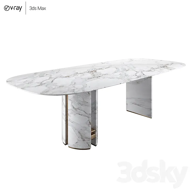 Capital Collection Ercole Ovale Table 3DModel