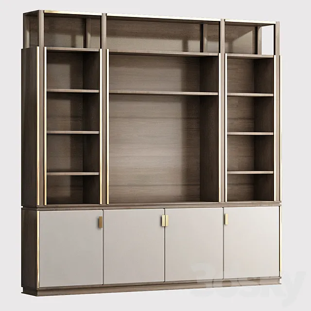 Capital Collection HUG Bookcase with TV stand 3D Model