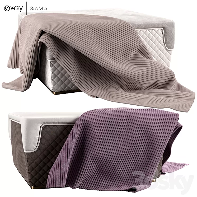 Capital Collection Majestic Pouf 3D Model Capital Collection Majestic Pouf 3D Model