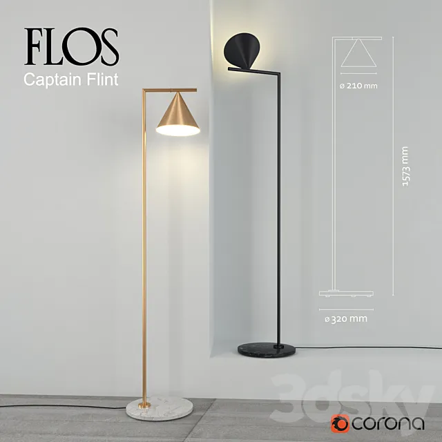 Capitan Flint floor lamp 3DModel Capitan Flint floor lamp 3DModel