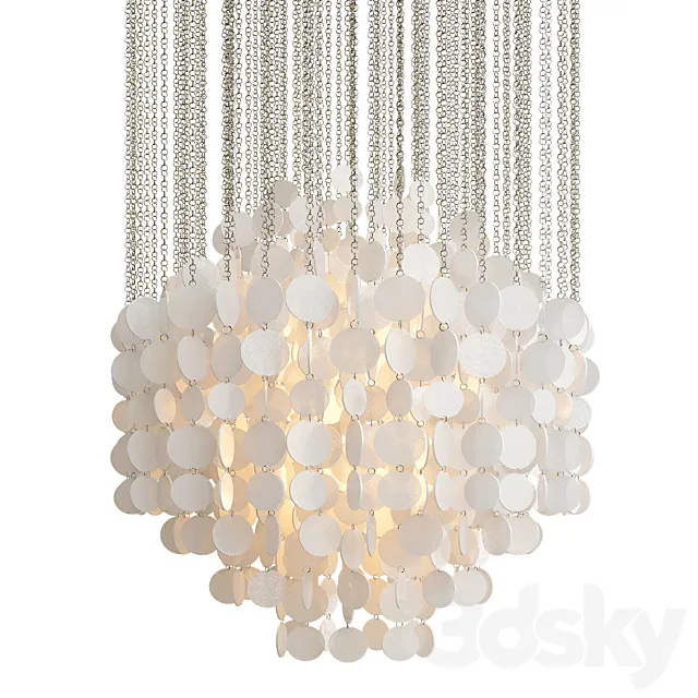 Capiz fun mother of pearl chandelier 3D Model