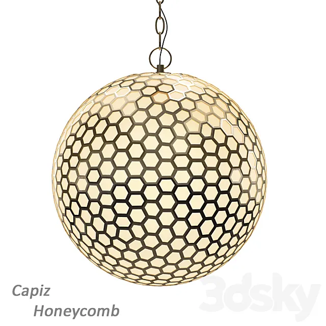 Capiz Honeycomb Chandelier 3D Model