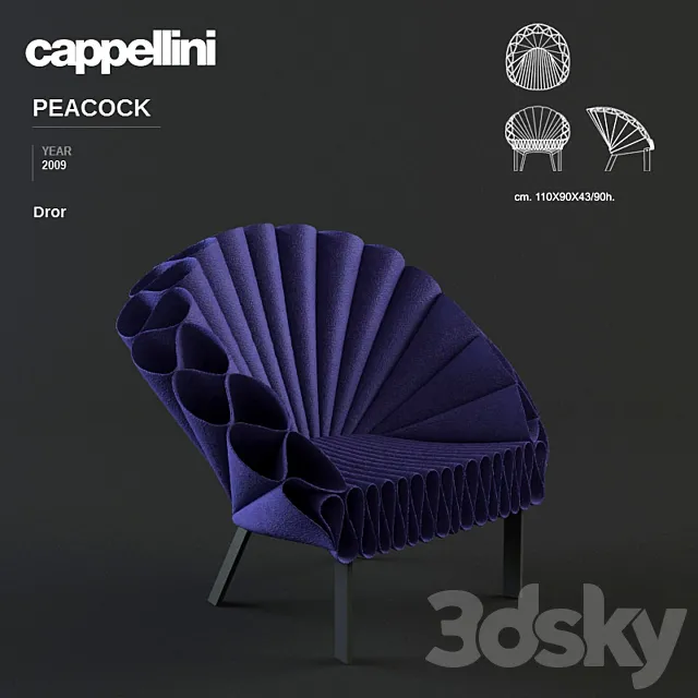 Cappellini Peacock armchair – Dror – 2009 3DModel