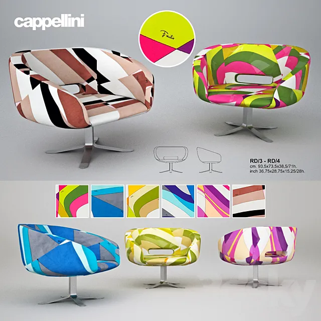 Cappellini Rive Droite Armchair 3D Model