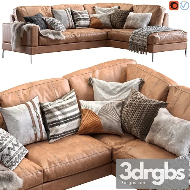 Capri sectional sofa 2 3D Model Download Capri sectional sofa 2 3D Model Download