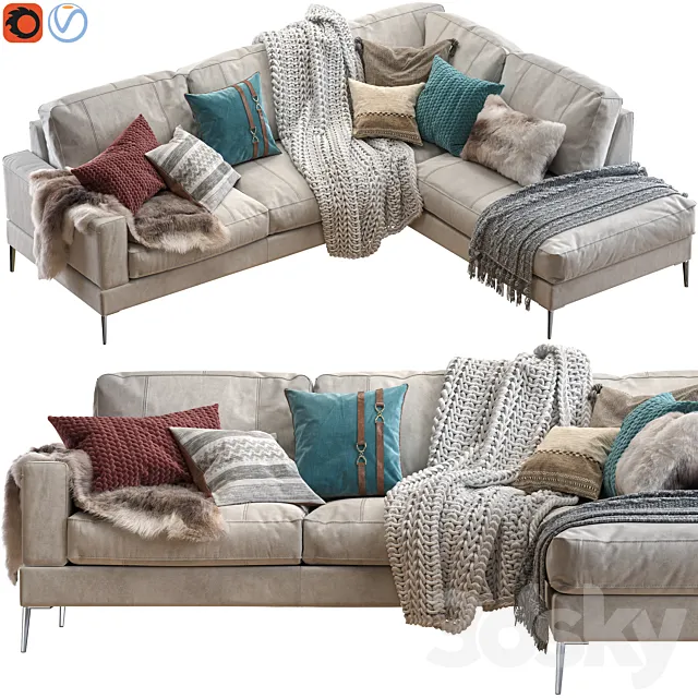 Capri sectional sofa 3D Model