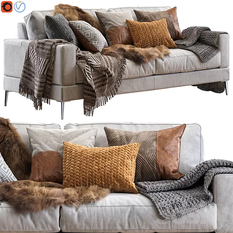 Capri sofa 210 cm 3D Model Capri sofa 210 cm 3D Model