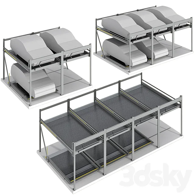 Car Compact Level Parking System Lift Elevator 3D Model