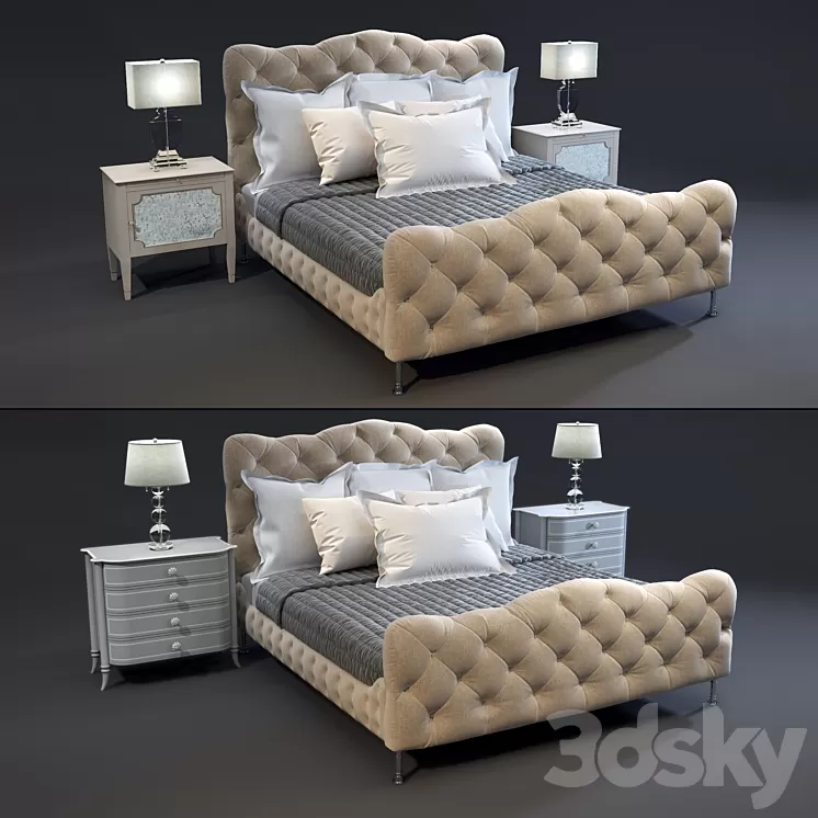 Caracole Classic bed set 3D Model Caracole Classic bed set 3D Model